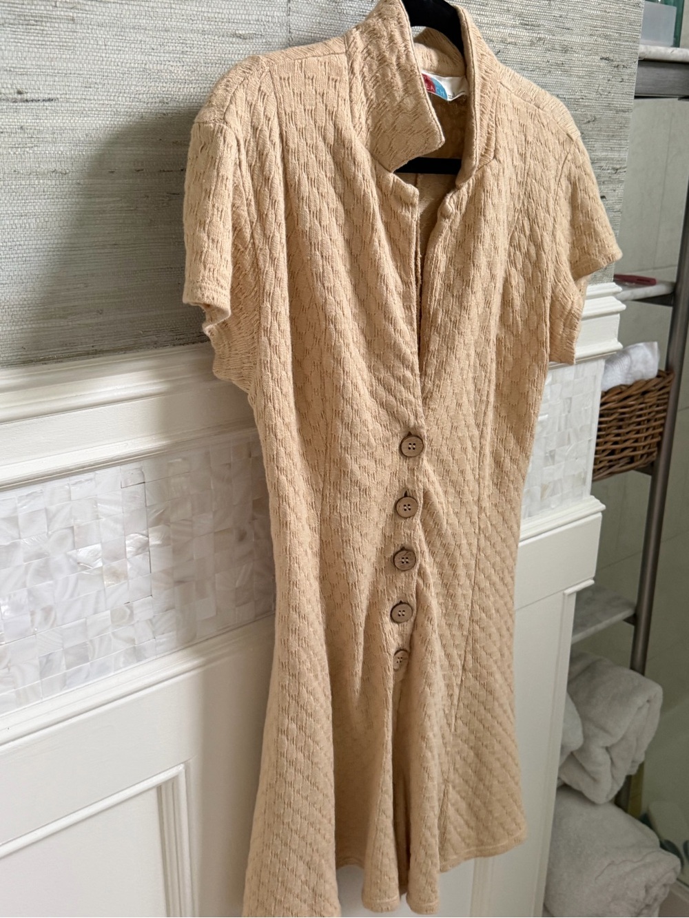 Small free people FP beach Ramona textured one piece romper shorts cream beige - Picture 8 of 12